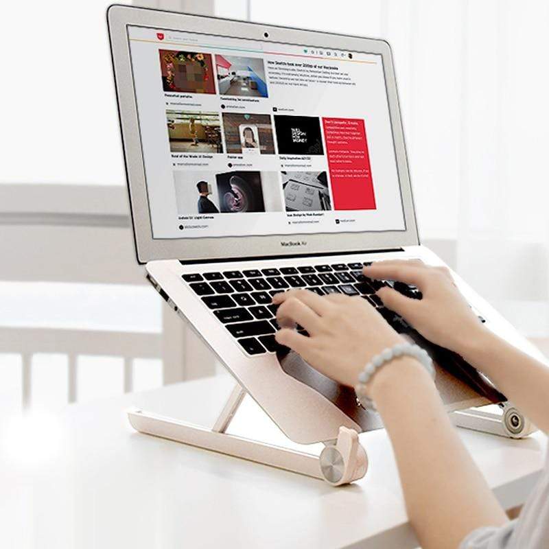 Carvallo Ergonomisk Laptopställ | Höj- och sänkbart & Bärbart | För 10–18" enheter | Kompakt & Ryggvänligt Carvallo