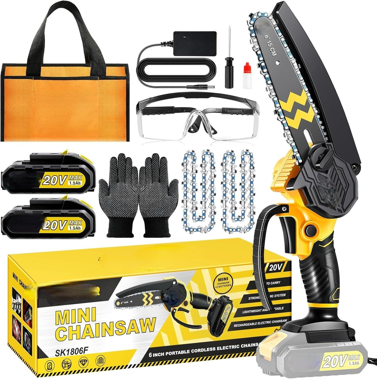 Elektrisk kedjesåg slipad lättviktig för beskärning Carvallo