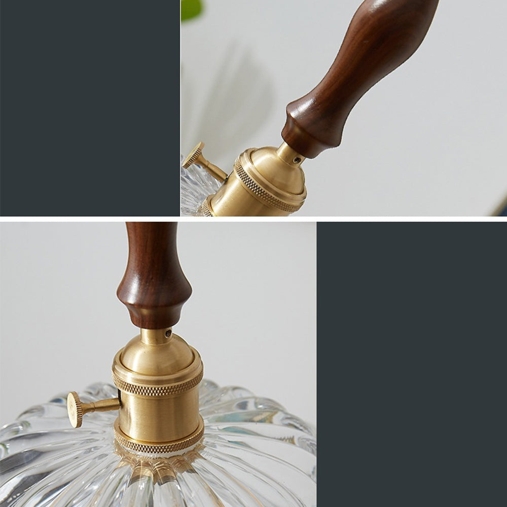 Modern Kopparhänglampa med Trähandtag Carvallo