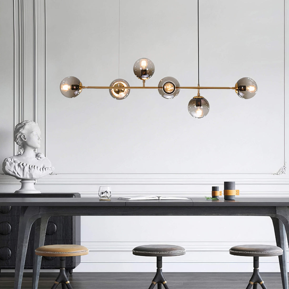 London Loft Bubble Chandelier – Minimalist Glas Glob Pendel Ljuskälla Carvallo