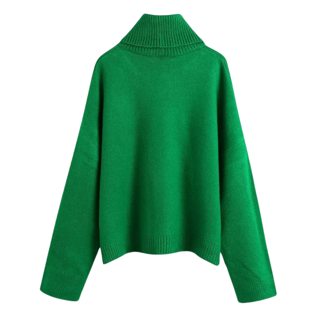 Stickad tröja med hög hals för kvinnor-Hemnix-Hemnix