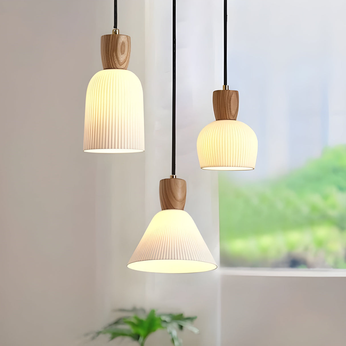 SereniGlow Light - Keramisk Japansk LED Pendellampa Carvallo