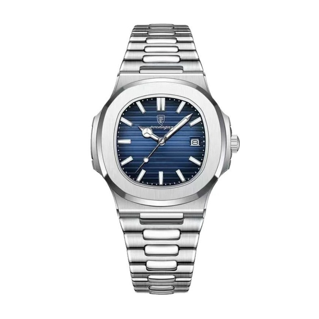 Lyxklocka i rostfritt stål för män-Hemnix-Blå-Hemnix