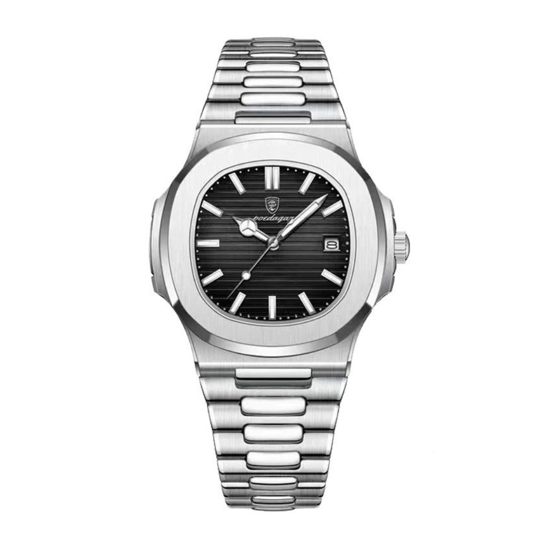 Lyxklocka i rostfritt stål för män-Hemnix-Svart-Hemnix