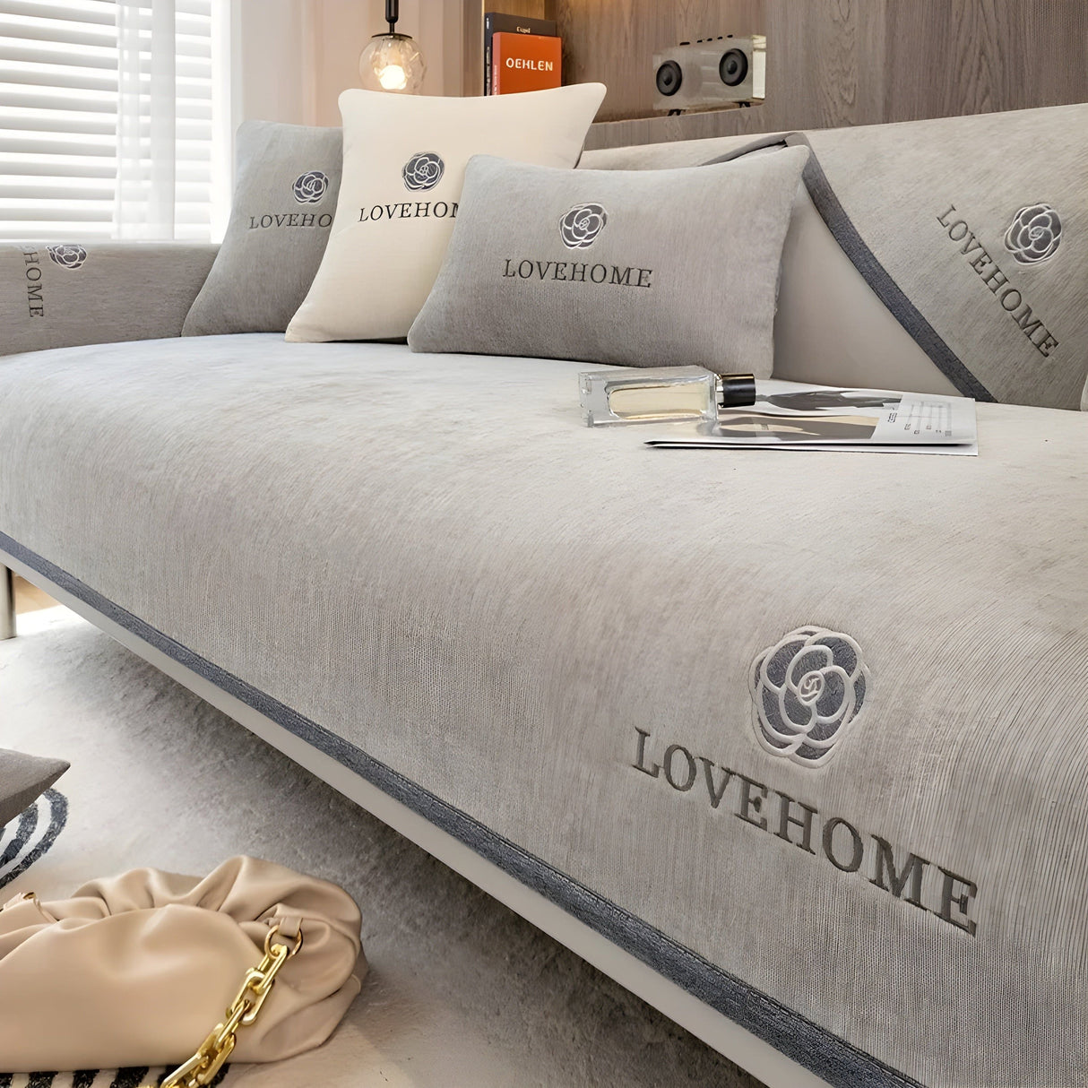 LuxeWrap Sofabeklädnad - Modern, Rutschskydd Sofakudsskydd Carvallo