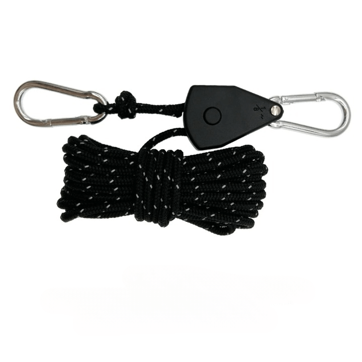 ReflectaCord – Reflekterande Tältlina 5M med Justerbar Trissa för Camping-Tent Accessories-BB-Svart-Hemnix