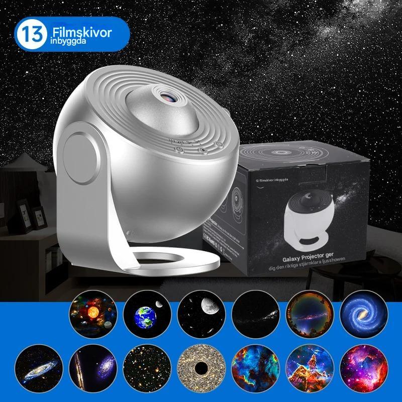 CosmaView – Stjärnhimmel Projektorlampa för Barnrum och Sovrum | Galaxy Projektor med 360° Rotation-Night Lights & Ambient Lighting-BB-Moonlight Silver-Hemnix