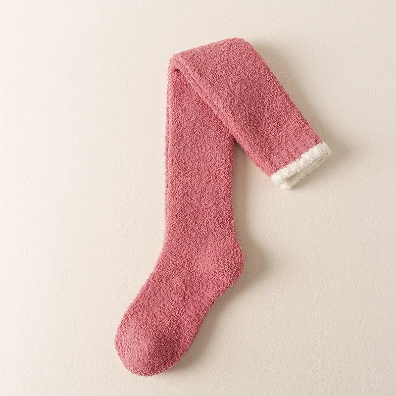Coral Fleece över-knähöga strumpor Hemnix