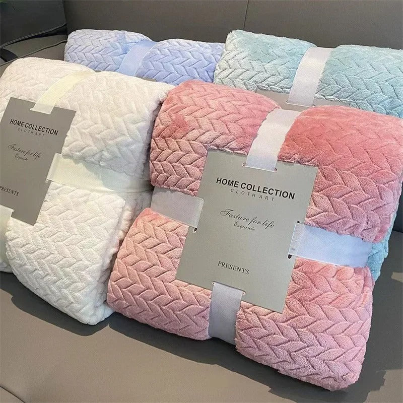 Coral Velvet Wool Blanket-Bellasverige-Hemnix