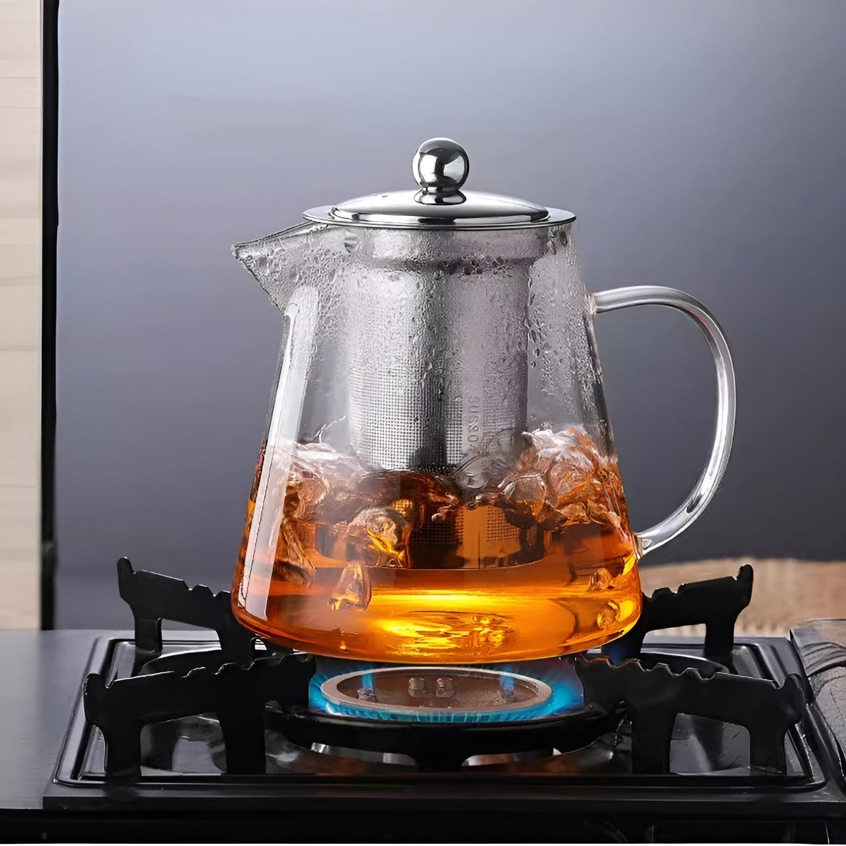 Värmebeständigt teset i borosilikatglas – Med filter | Ideal för att brygga blommote Carvallo