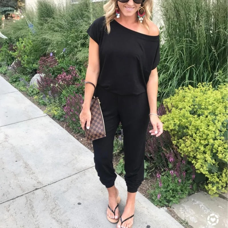 Lös jumpsuit med axelavslut för kvinnor-Clothes for women-Hemnix-Hemnix
