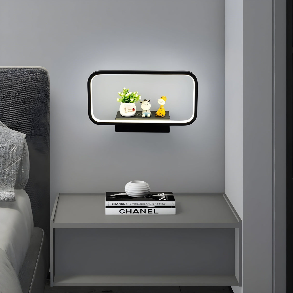 GloSwitch Ljus – Modern Trådlös USB-Laddning LED-Vägglampa för Inomhusbruk Carvallo