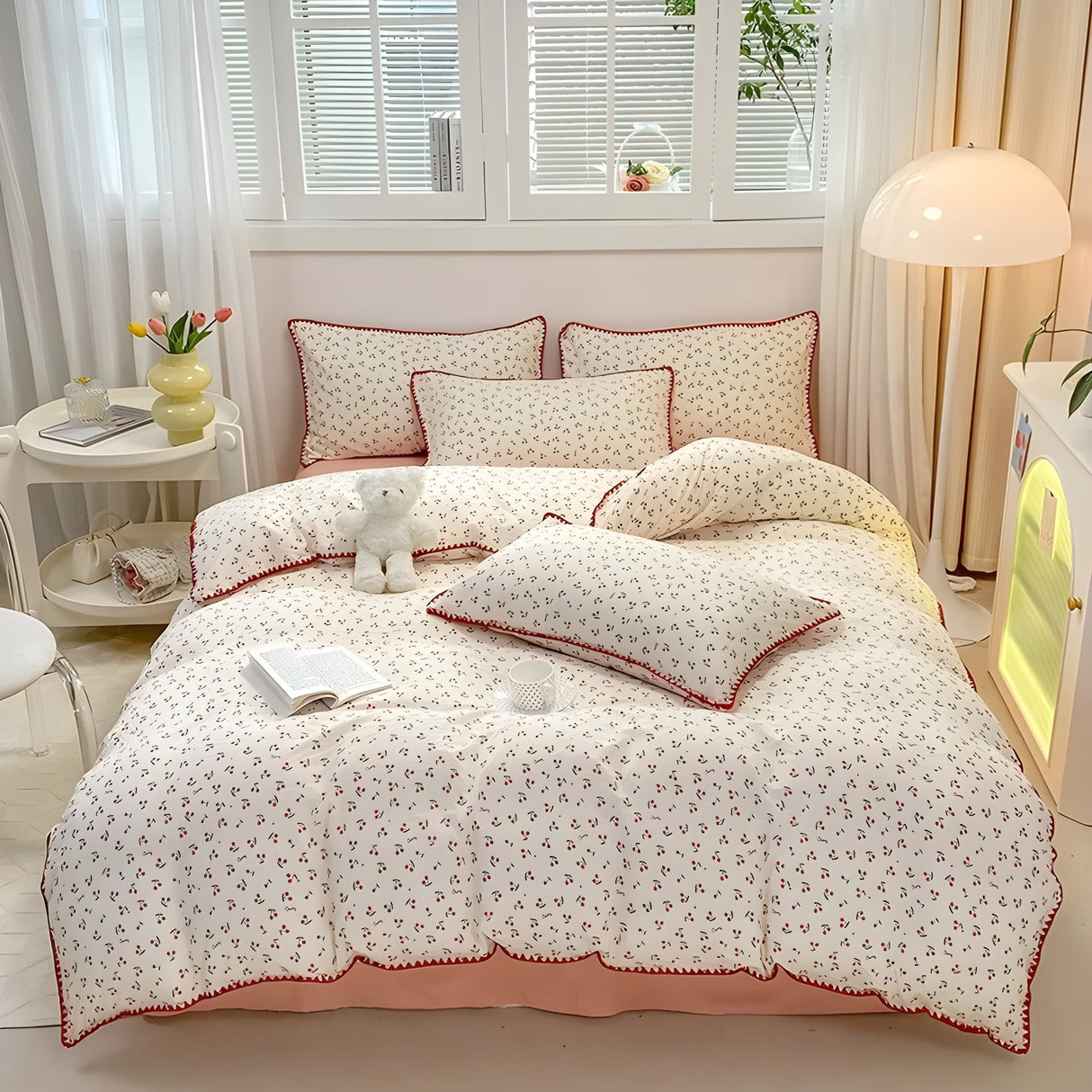 SoftBloom Sängkläder Set - Elegant sängkläder set tillverkat av bomull med blommönster Carvallo