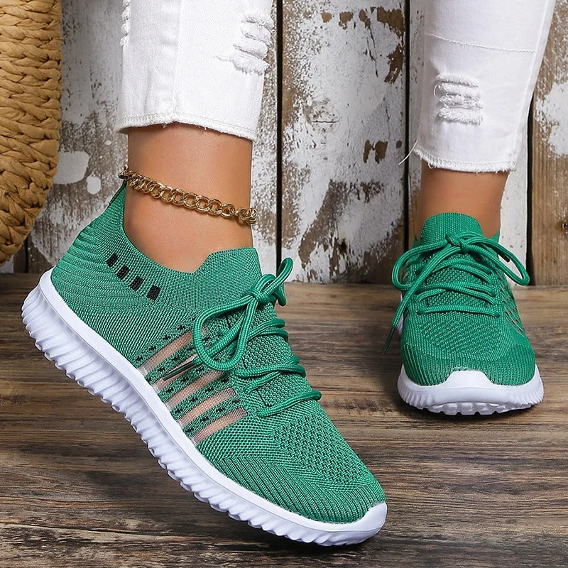 Andningsaktiva stickade sneakers för kvinnor Bellasverige