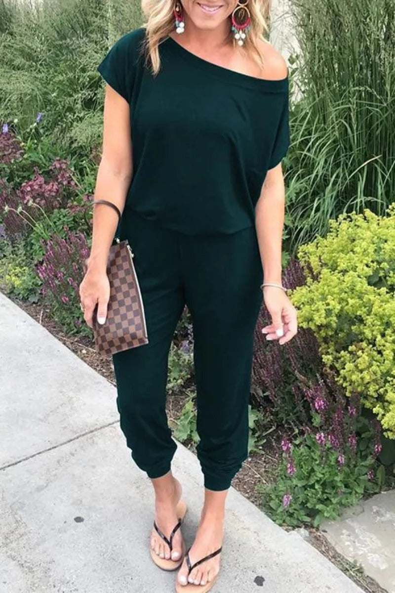 Lös jumpsuit med axelavslut för kvinnor-Clothes for women-Hemnix-Grön-S-Hemnix