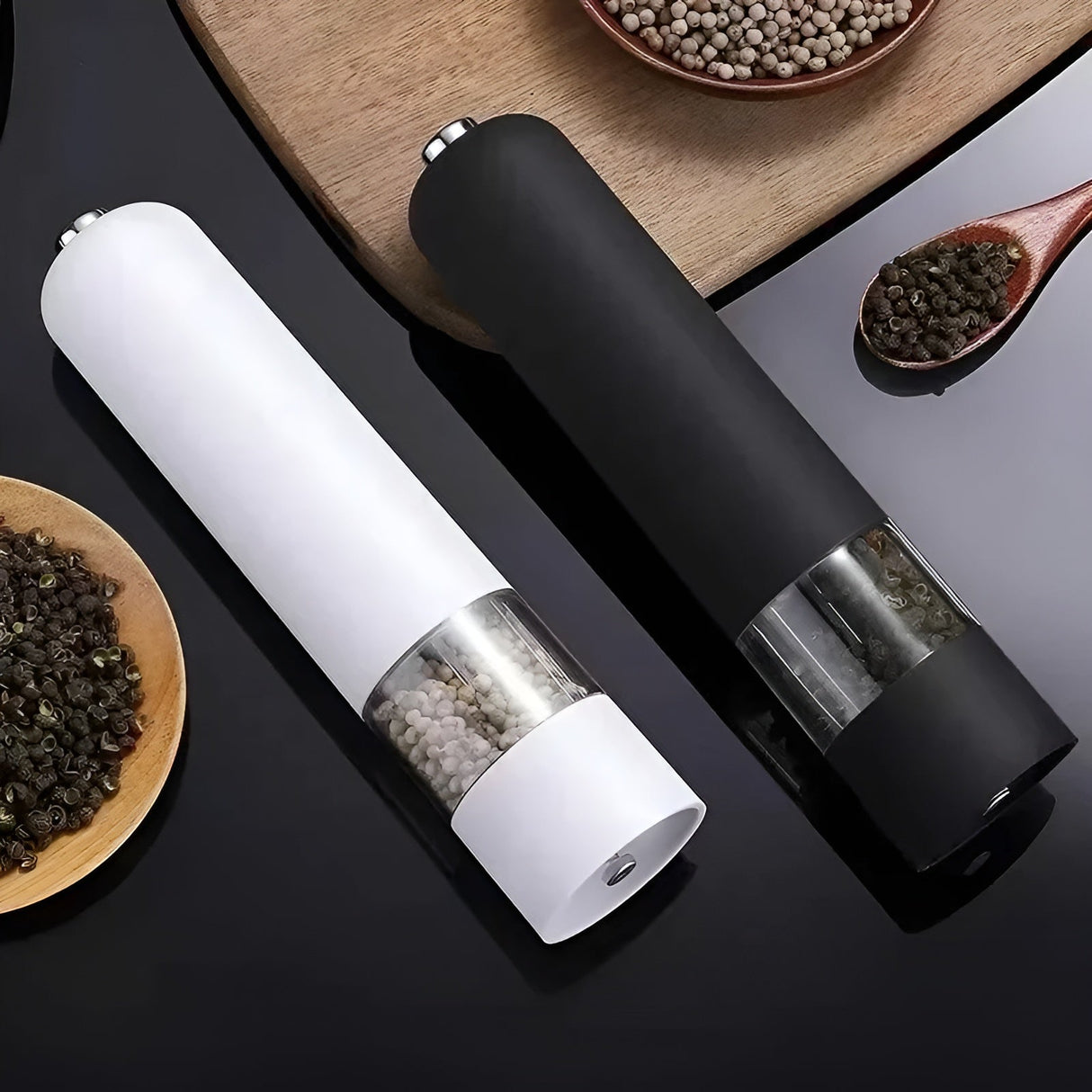 Elektrisk pepparkvarn – Mångsidig & Justerbar | För salt, peppar & kryddor Carvallo