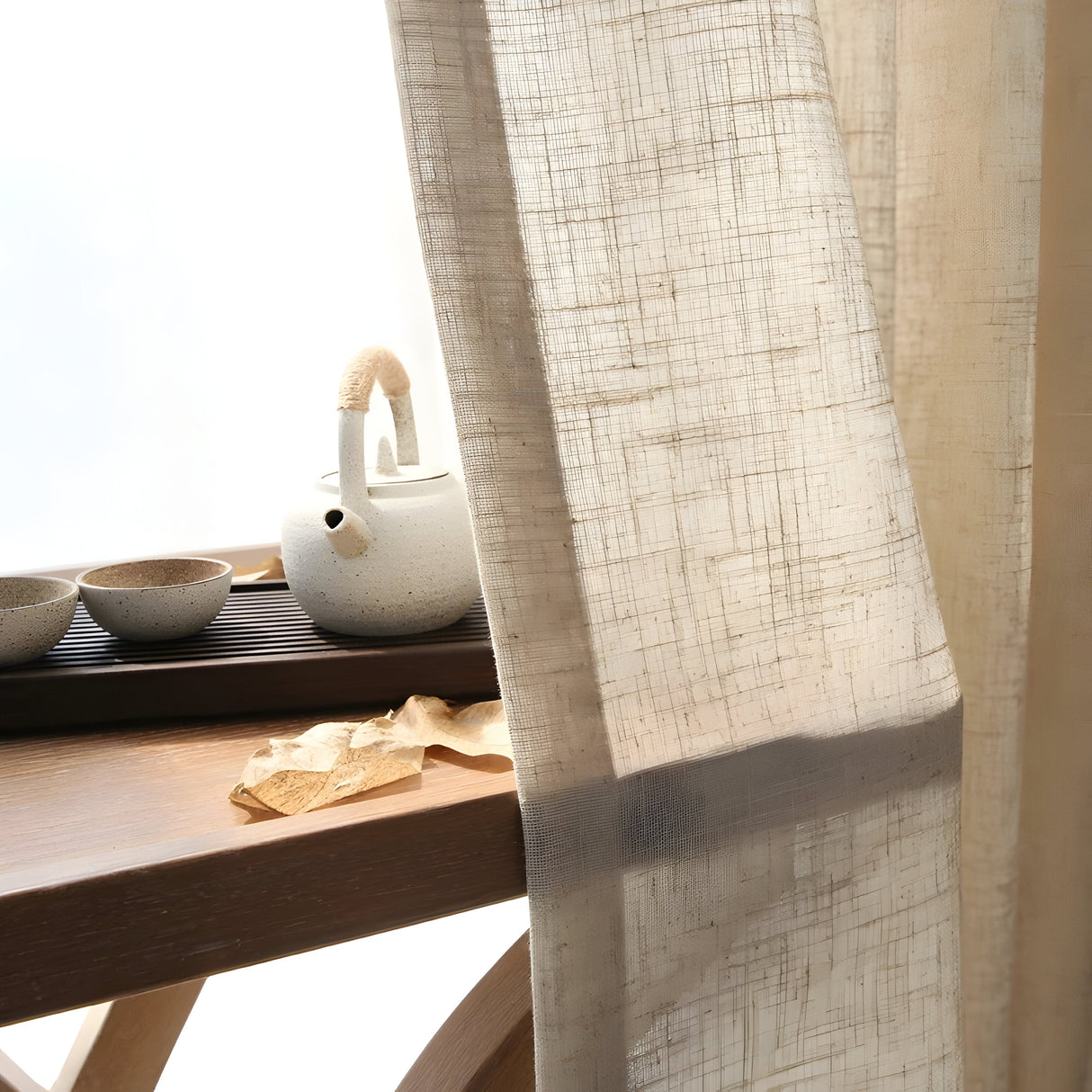 HikariVeil Gardiner - Japansk Stil Halvgenomskinliga Integritetsgardiner Carvallo