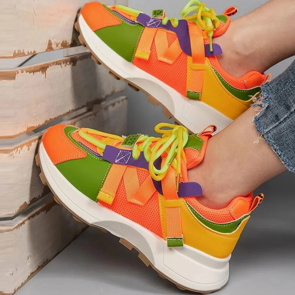 Andningsaktiva färgade sneakers för kvinnor-Hemnix-Hemnix
