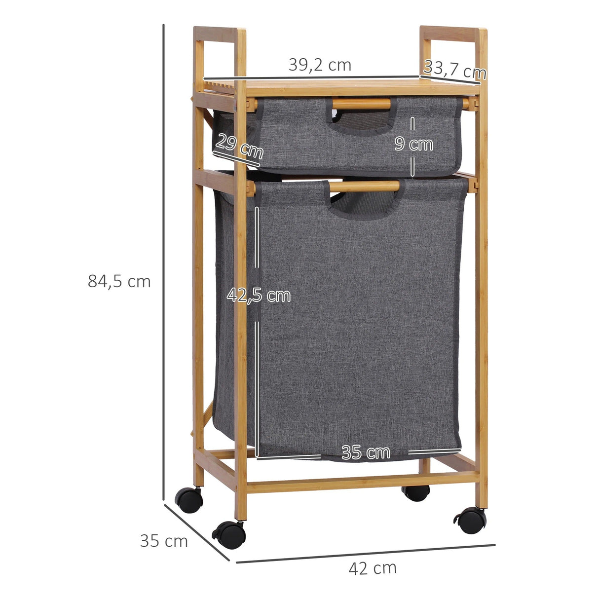 BambooEase Korg – Avtagbar bambus tvättkorg Carvallo