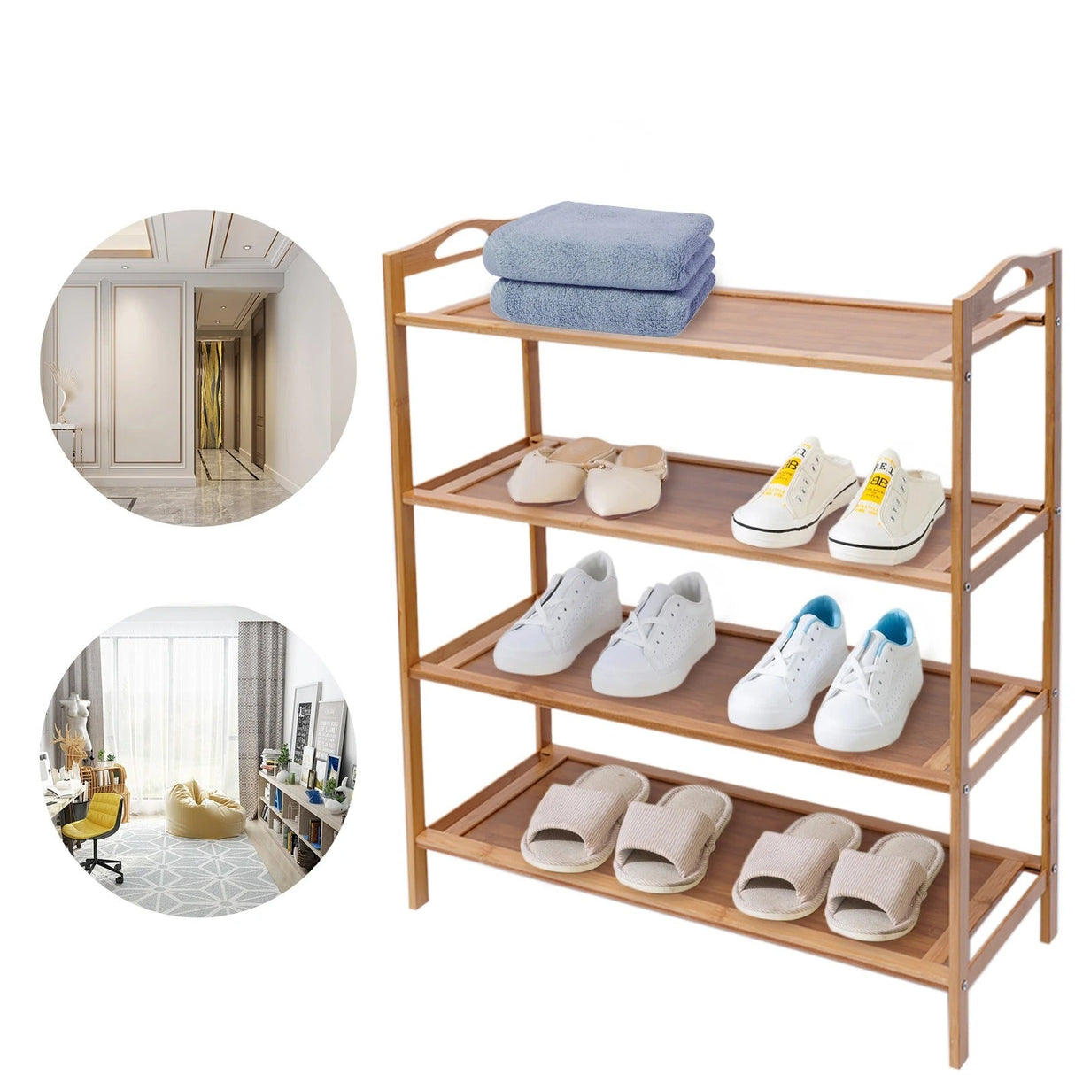 TidySole Rack – 4-tiers trä hylla Carvallo