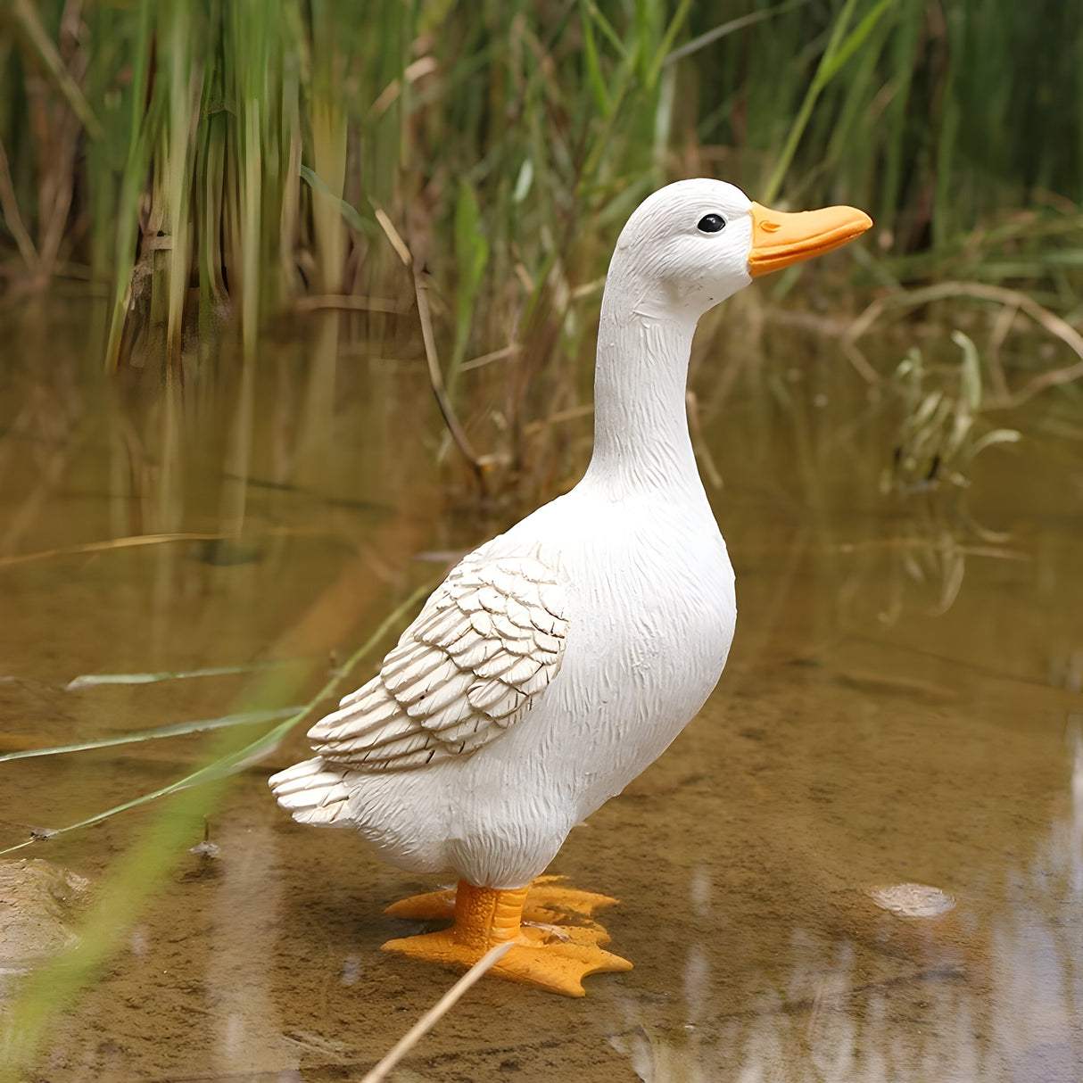 PuddlePals Skulptur – Lantstil Anka & Gås Figur Carvallo