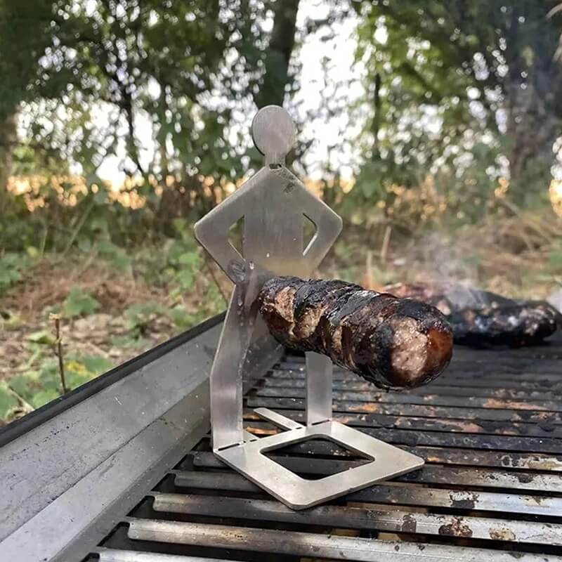 Sausbro - Bärbar korvhållare i rostfritt stål för camping, grill och picknick 5st-Kitchen Organizers-BB-Hemnix