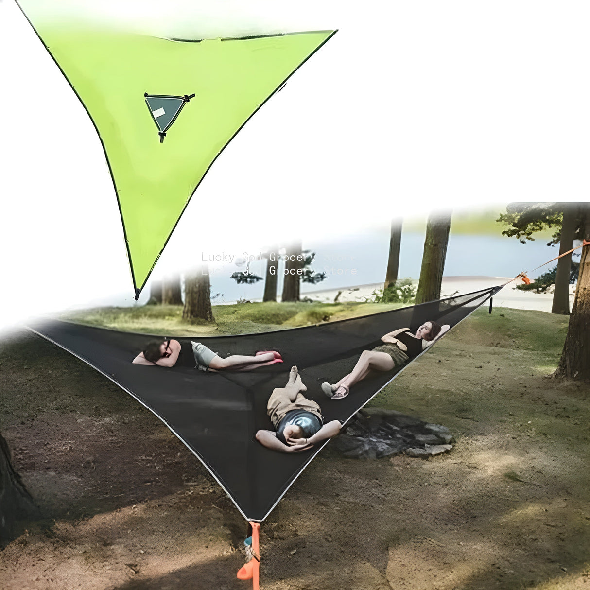 Flera-personers-hängmatta – Bekväm och stabil | Perfekt för trädgård & camping Carvallo