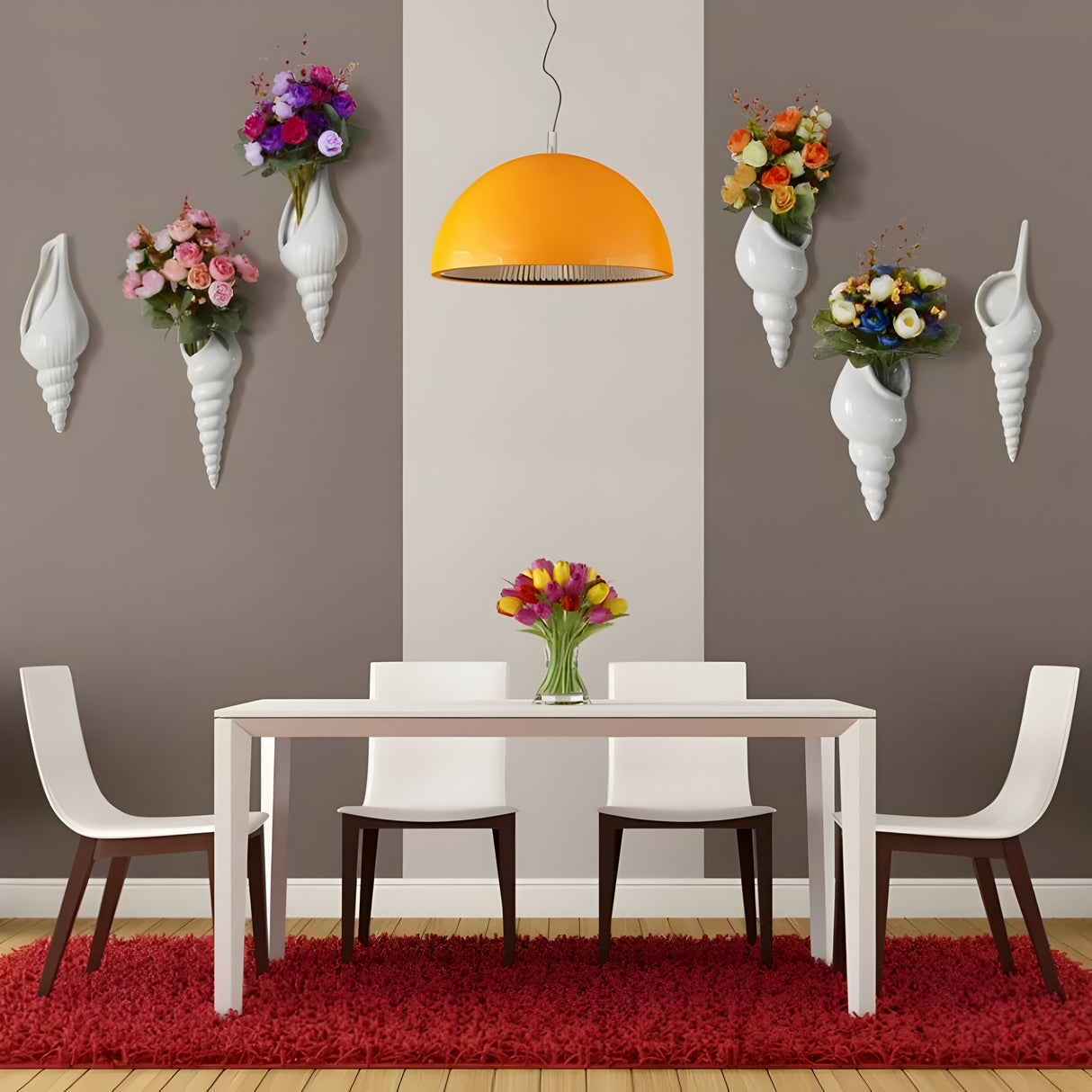 PearlShell Vas - Modern Vit Keramisk Snäcka Blomvas Carvallo