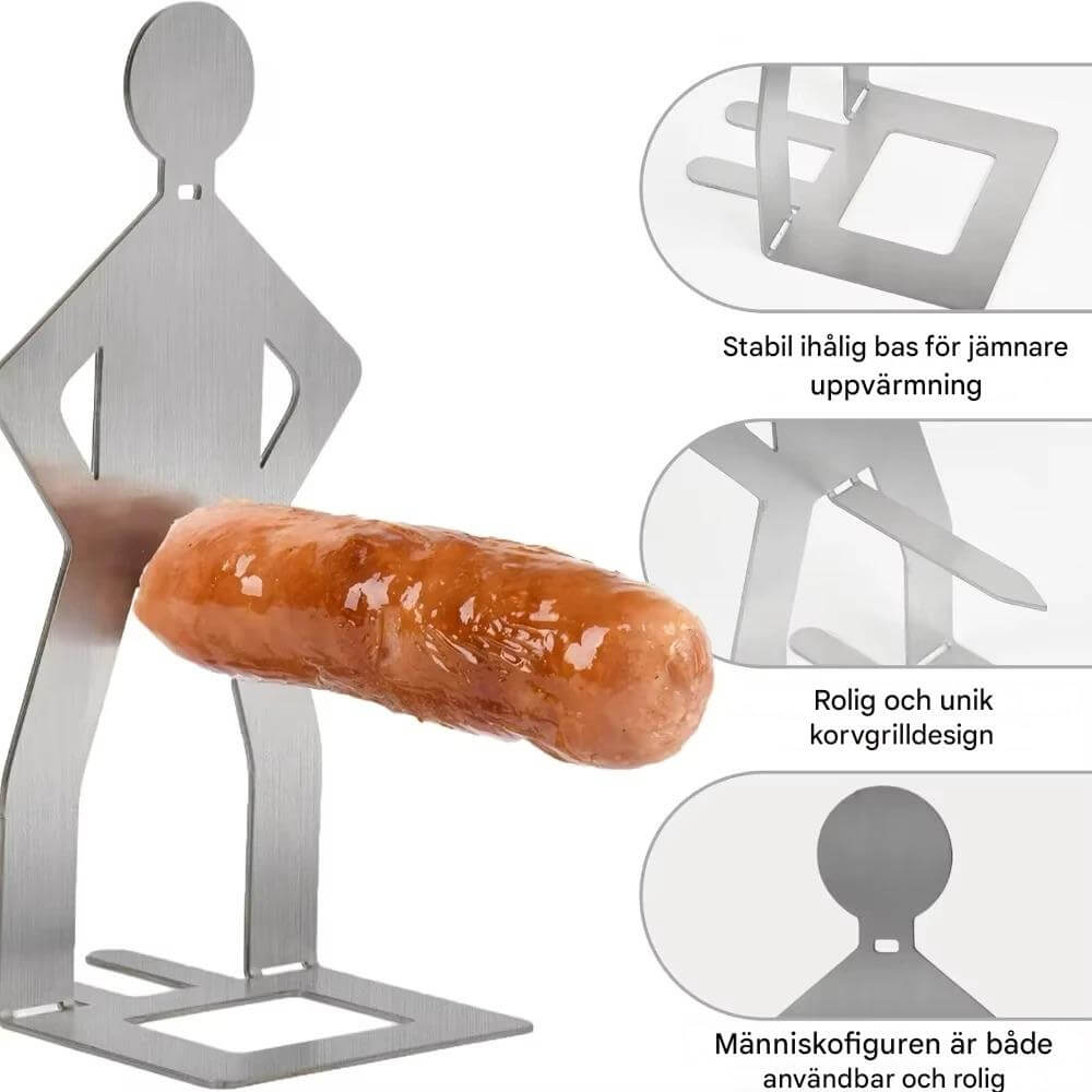 Sausbro - Bärbar korvhållare i rostfritt stål för camping, grill och picknick 5st-Kitchen Organizers-BB-Hemnix