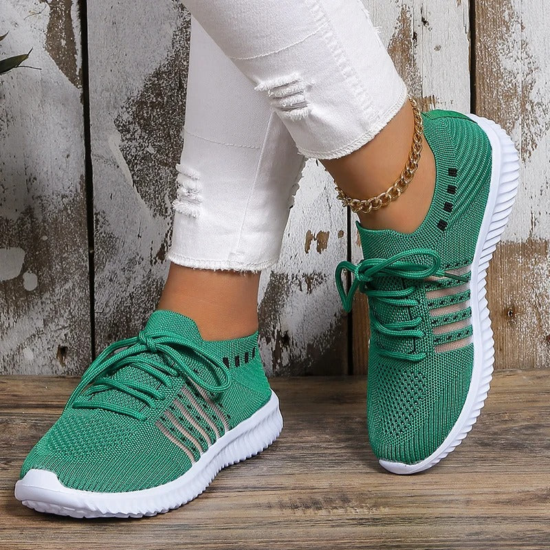 Andningsaktiva stickade sneakers för kvinnor Bellasverige