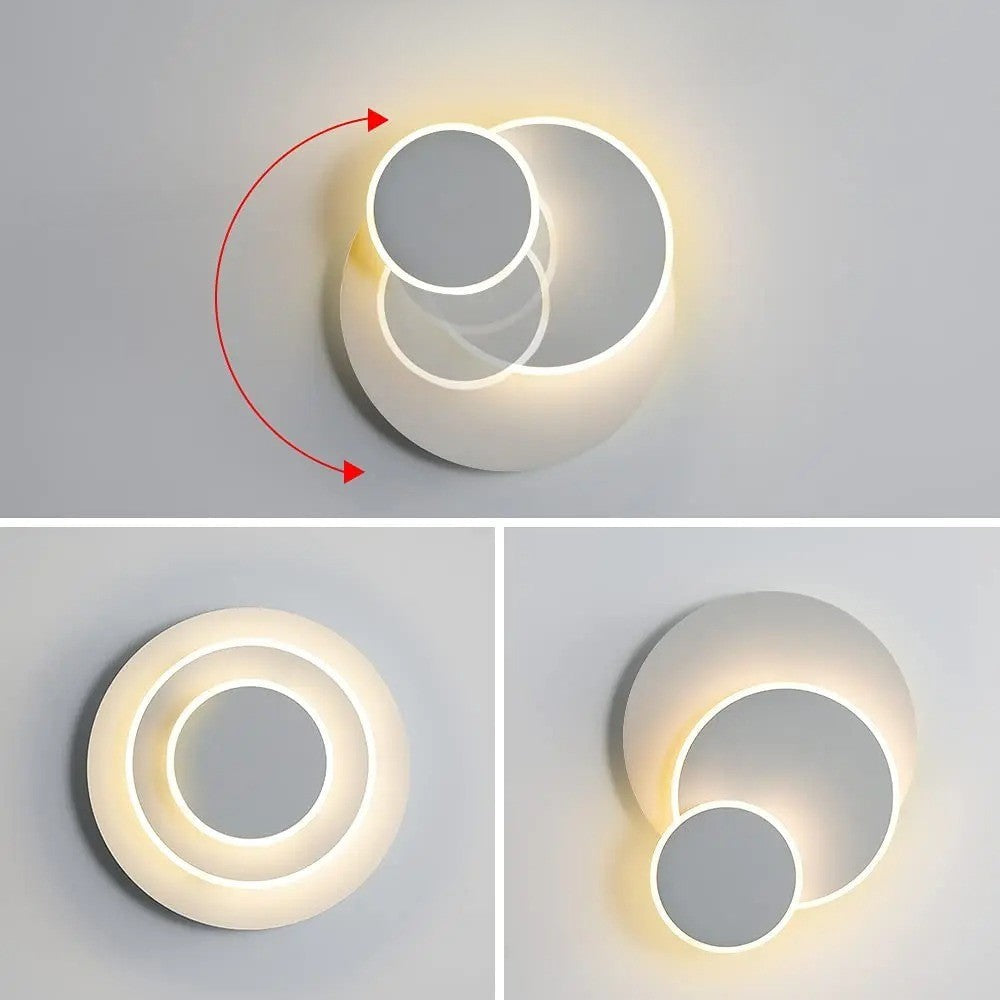 LED-vägglampa i modern design – 3-i-1 dekorationslampa & vridbar | Inredningsbelysning Carvallo