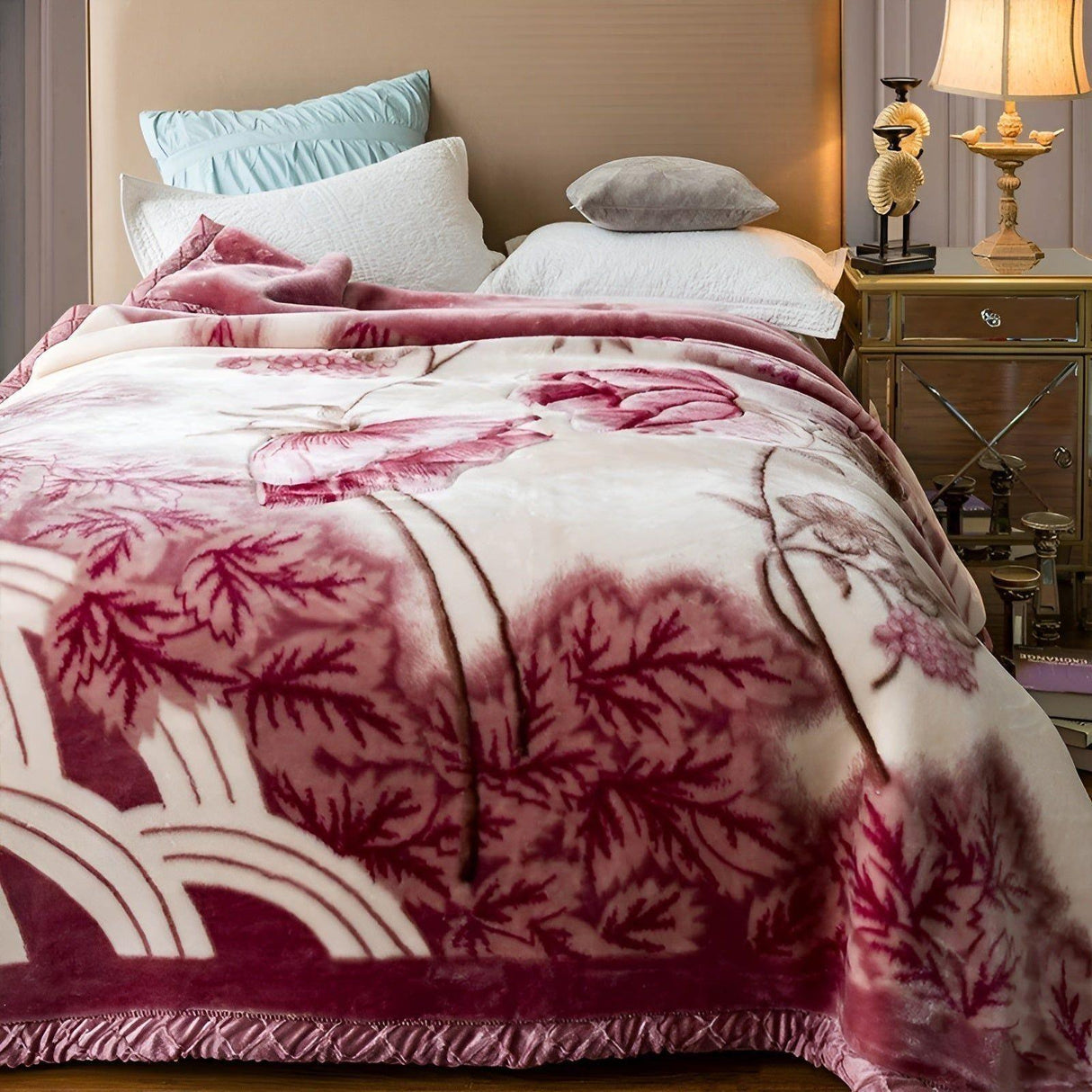 PlushDream Filt - Mjuk Fuskpäls Mikrofiber Dubbel Lager Plyschfilt Carvallo