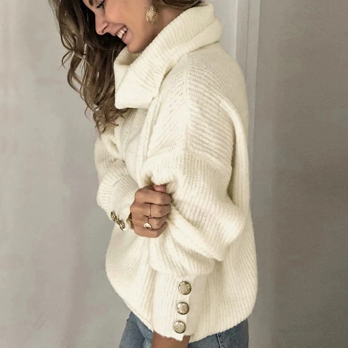 Vintage Turtleneck Sweater för kvinnor-Hemnix-Hemnix