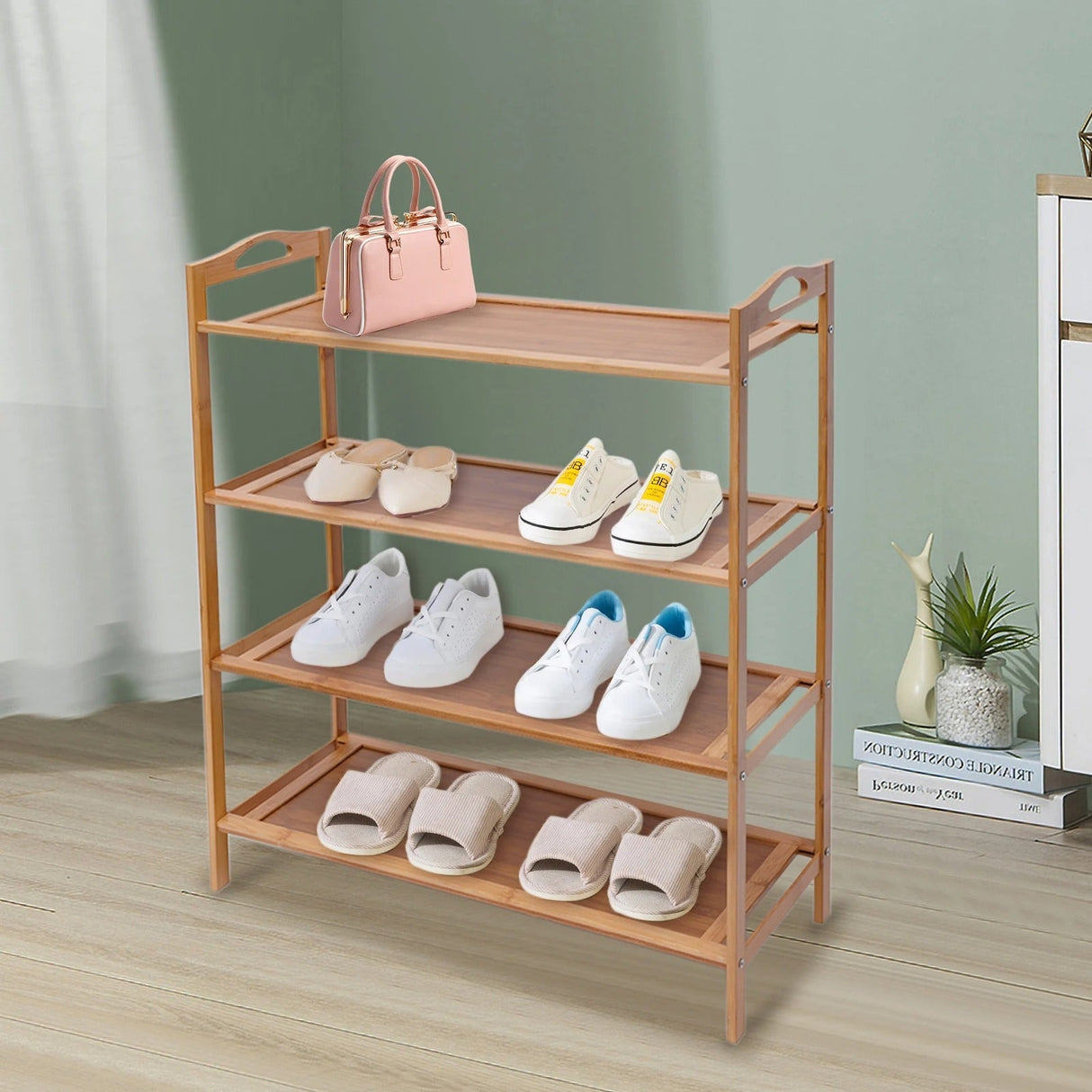 TidySole Rack – 4-tiers trä hylla Carvallo