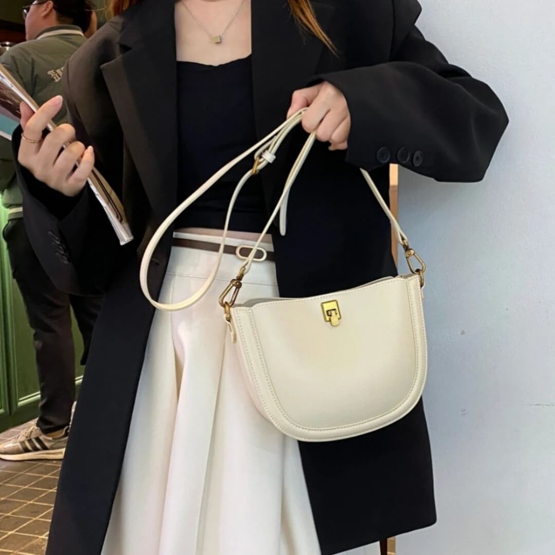 Saddlelux – Lyxig Mini Sadelväska i Äkta Läder-Cross Body Bags-BB-Hemnix