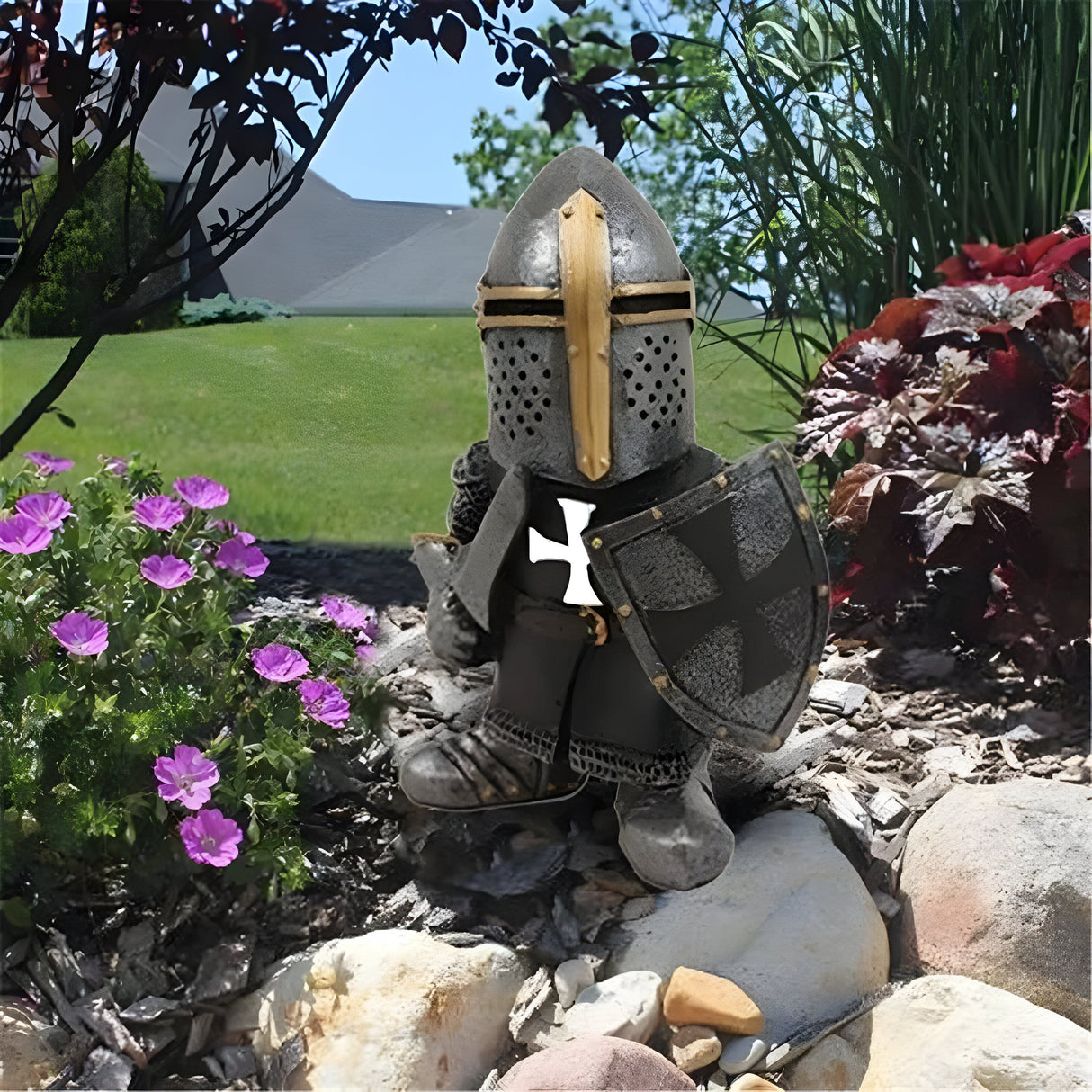 NobleKnight Staty - Miniatyr Riddare Trädgårdsstaty Carvallo