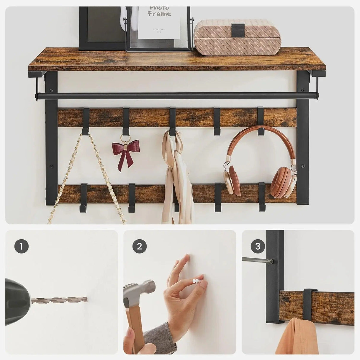 RackFusion Hook – Vasagle Väggskåp med Krokar Carvallo