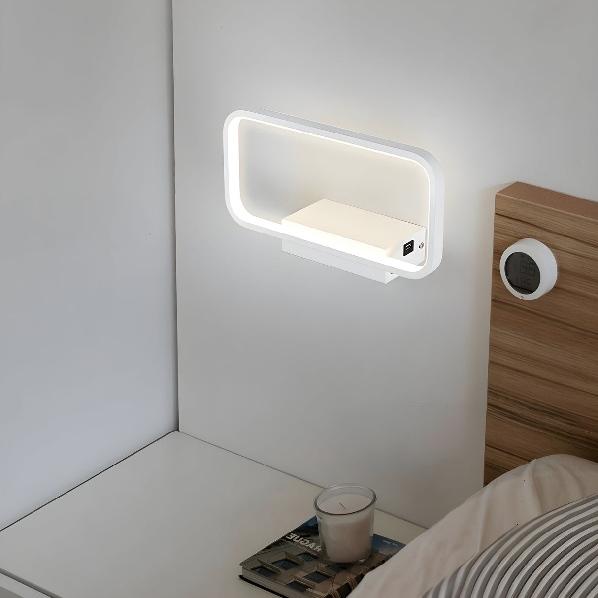 GloSwitch Ljus – Modern Trådlös USB-Laddning LED-Vägglampa för Inomhusbruk Carvallo