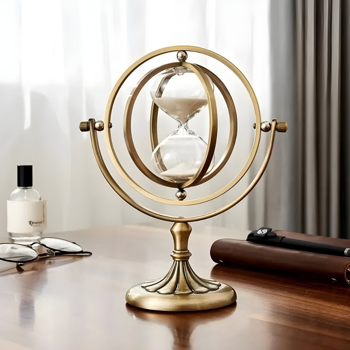 Timglas i Globe Design – Vintage Look, Antik Stil för Vardagsrum eller Kontor Carvallo