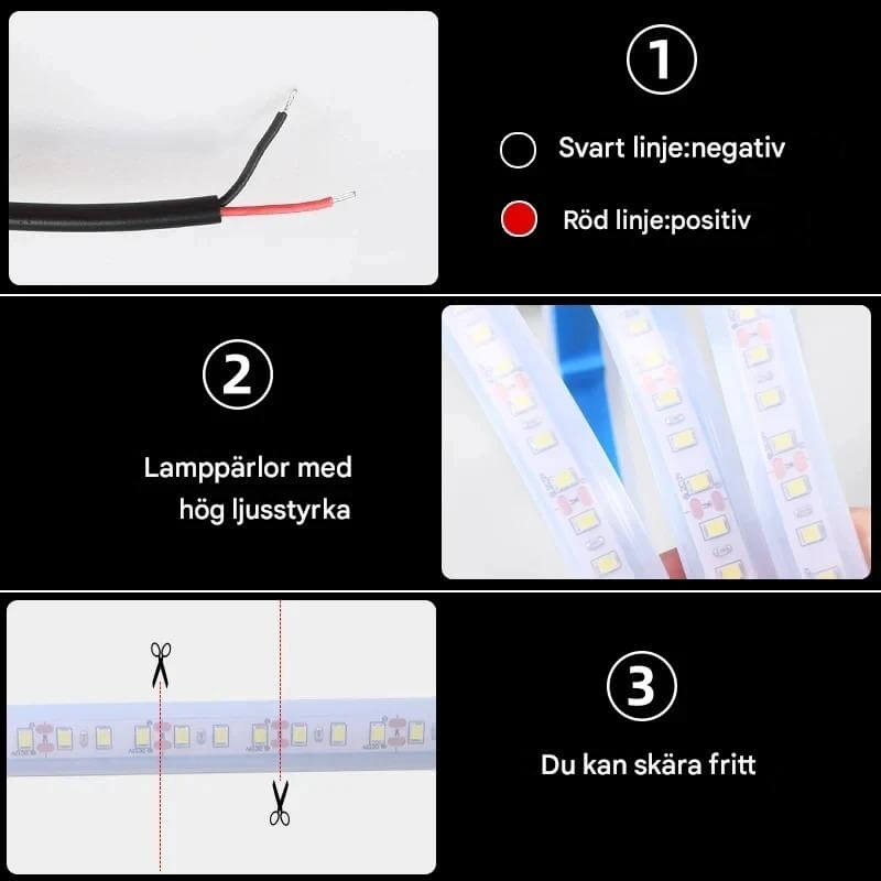 GlowTail - LED DRL Huvlist för Bil | 150cm Sekventiellt Ljusband med Vattentålig Design-Motor Vehicle Lighting-BB-Hemnix