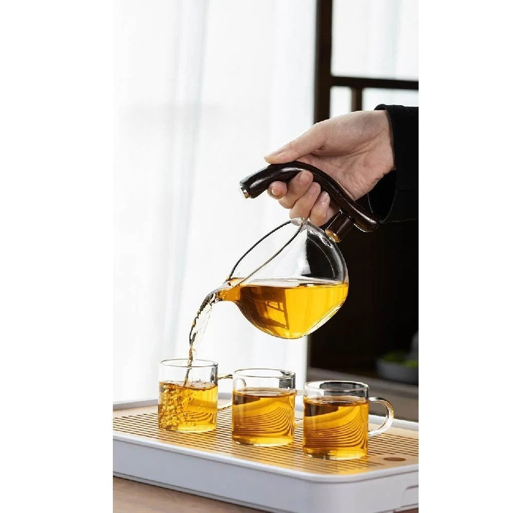 Glas Teaset med Magnetisk Flöde – Semi-Automatisk Kanna, Värmebeständig och Elegant Carvallo