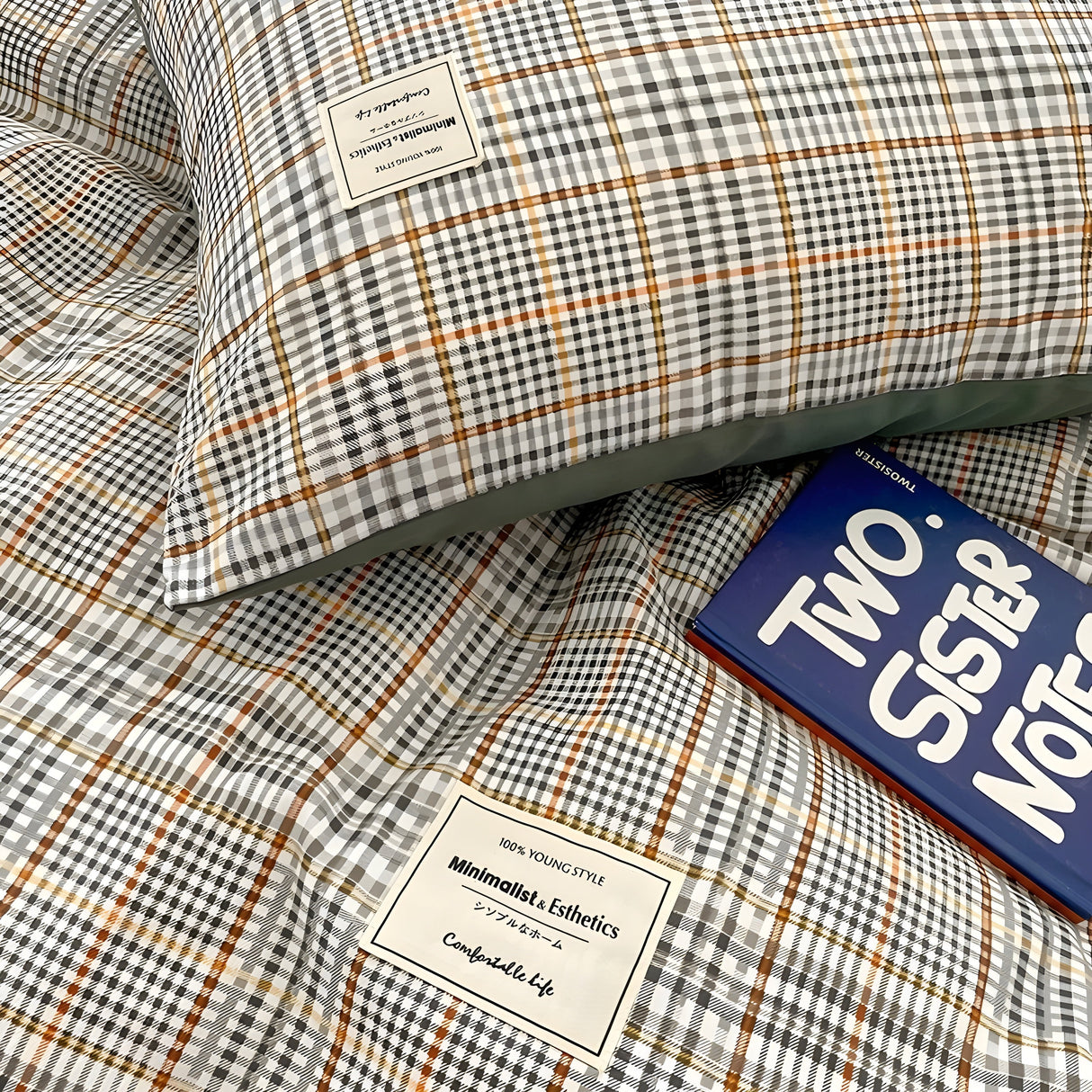 DreamPlaid Sängkläder Set - Nordisk Rutmönster Bomull Sängkläder Set Carvallo