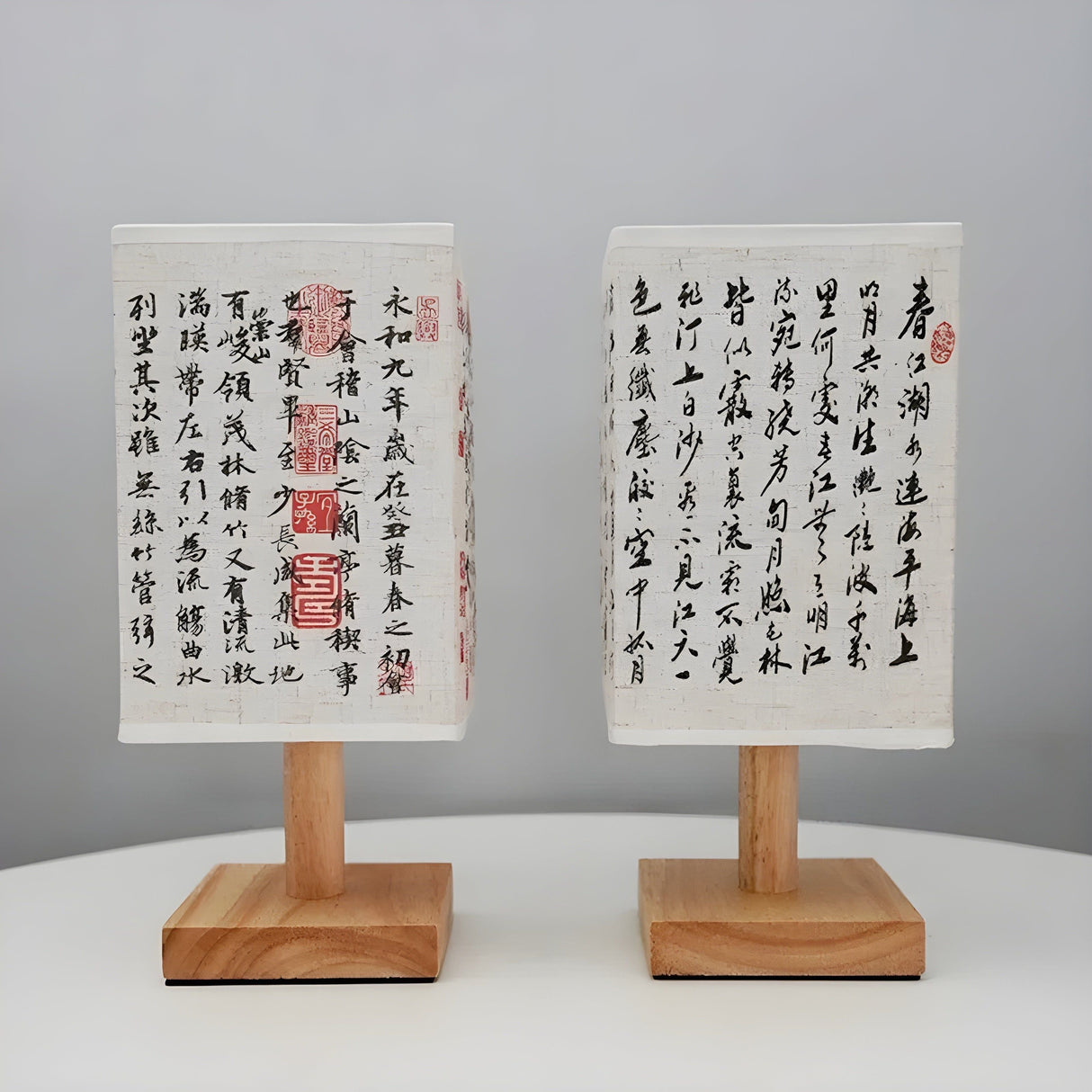 SerenityGlow Lampa - Modern Tyg LED Kinesisk Stil Bordslampa Carvallo