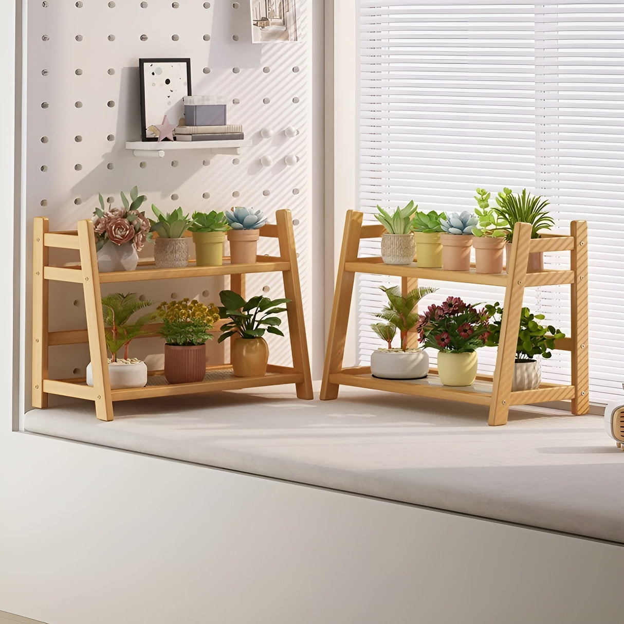 Kryddhylla i bambuimitat – 2-vånings kökshylla | Ideal för bänkskiva & kaffehörna Carvallo