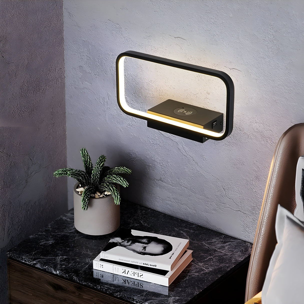 GloSwitch Ljus – Modern Trådlös USB-Laddning LED-Vägglampa för Inomhusbruk Carvallo