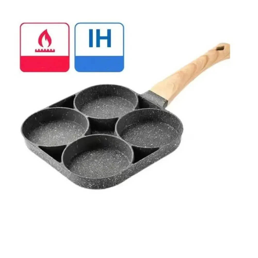 MultiChef – 4-håls Omelettpanna med Nonstick-beläggning | För Frukost, Smårätter och Kreativ Matlagning-Frying Pans-BB-Hemnix