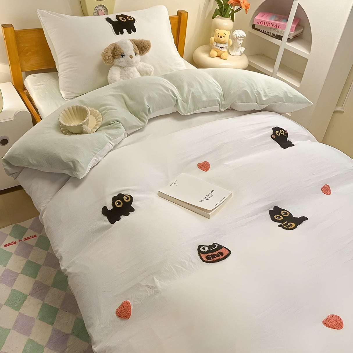 CloudComfort Sängset - Bekväm och hudvänlig Lucky Cat sängklädsel Carvallo