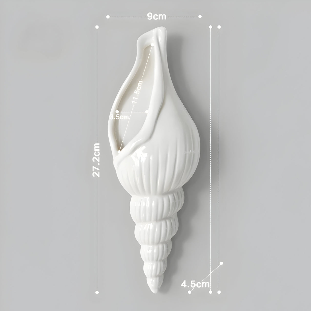 PearlShell Vas - Modern Vit Keramisk Snäcka Blomvas Carvallo