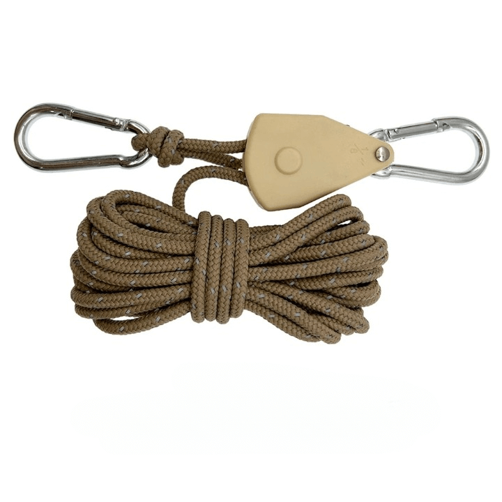 ReflectaCord – Reflekterande Tältlina 5M med Justerbar Trissa för Camping-Tent Accessories-BB-Khaki-Hemnix
