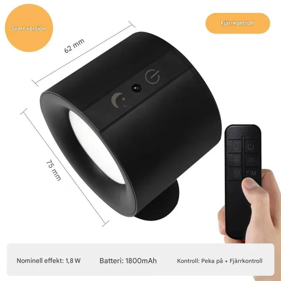 NordGlow – Magnetisk LED Vägglampa med Dubbla Ljuskällor | Flexibel Belysning för Hemmets Alla Hörn-Lamps-BB-Svart-Hemnix